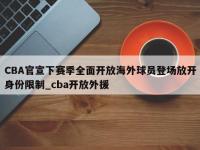 九游娱乐-CBA官宣下赛季全面开放海外球员登场放开身份限制_cba开放外援